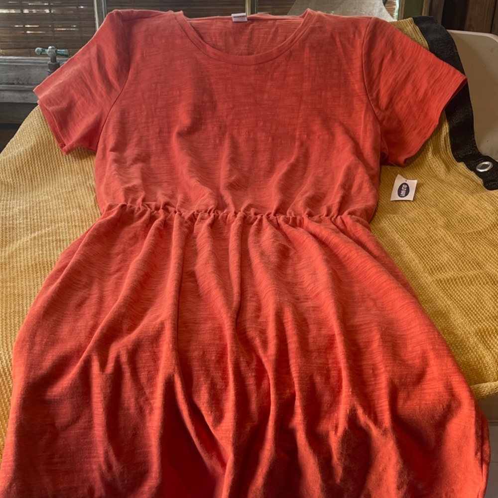 Old Navy Orange T-Shirt Dress